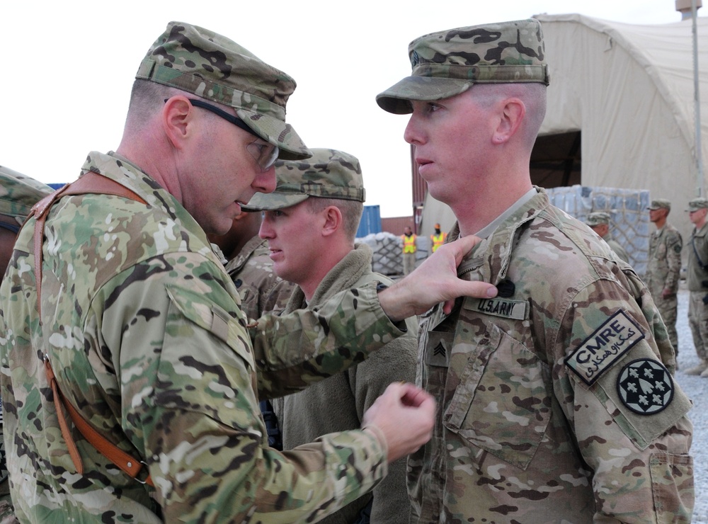 82nd SB-CMRE troops receive CABs in Afghanistan