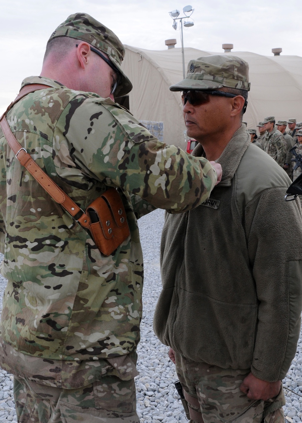 82nd SB-CMRE troops receive combat action badge in Afghanistan