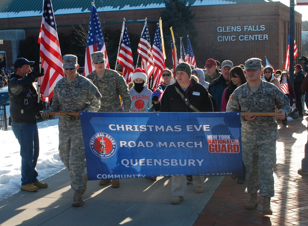 Guardsmen march in Christmas Eve hike to honor deployed soldiers