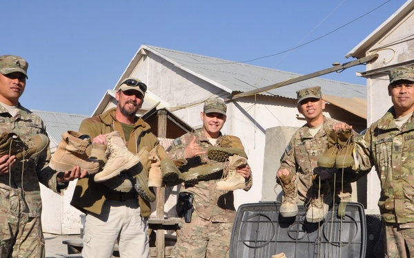 Task Force Guam donates boots to Afghan security guards