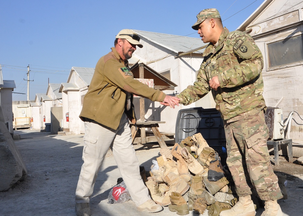 Task Force Guam donates boots to Afghan security guards