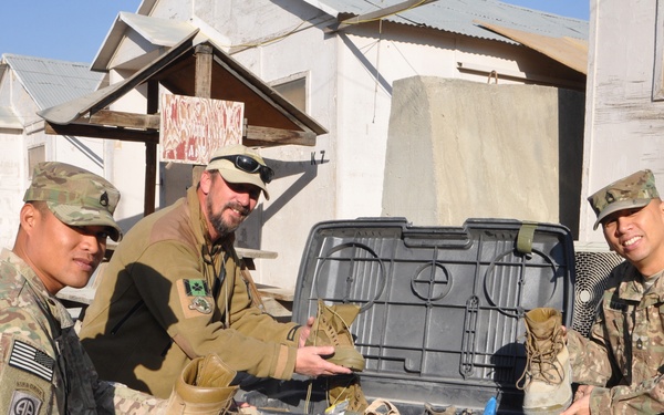 Task Force Guam donates boots to Afghan security guards