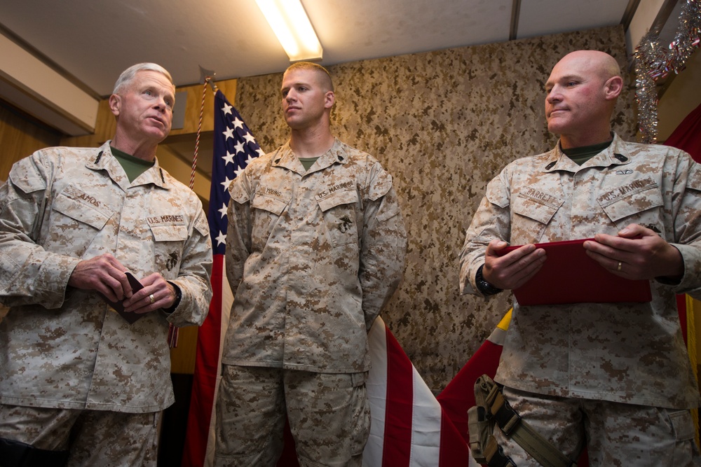 Commandant and Sergeant Major of the Marine Corps Visit 2nd MAW (FWD) Marines