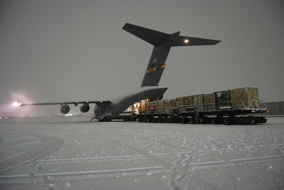 First snow at Bagram
