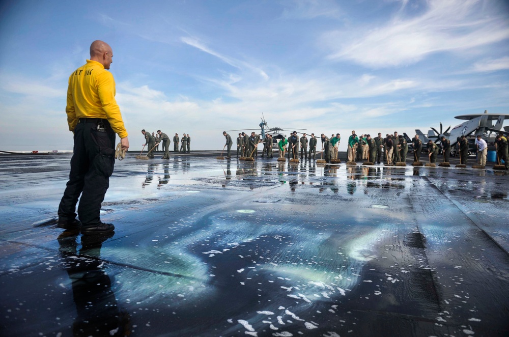 Scrubbing the flight deck