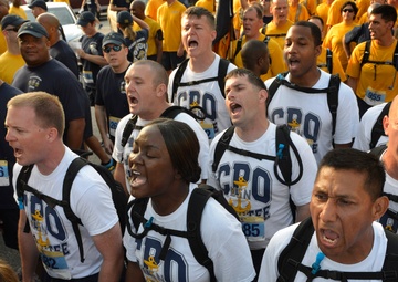 PCU Gerald R. Ford Chief petty officer selectees 'Run with the Chiefs'