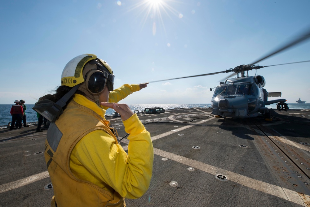 USS Mason flight deck operations