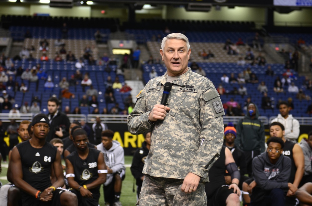 Sgt. Maj. of the Army Chandler III speaks to future All-American