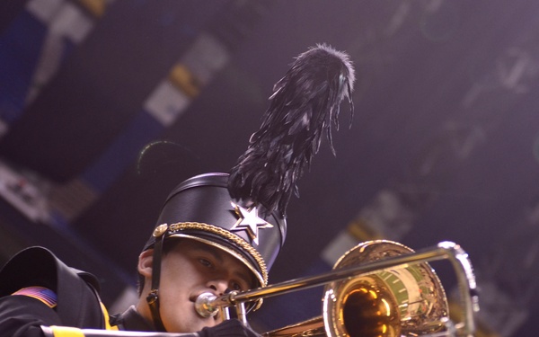 Marching band plays at halftime