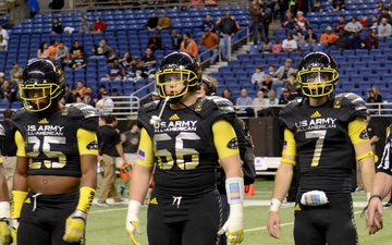 Players prepare for coin toss