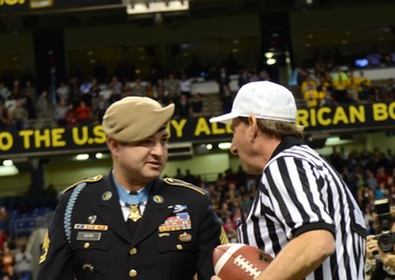 Medal of Honor Recipient delivers game ball