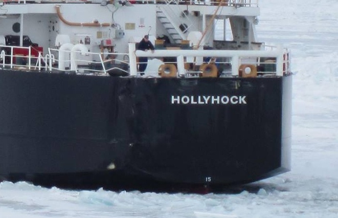 USCGC Hollyhock involved in collision with 990-foot motor vessel
