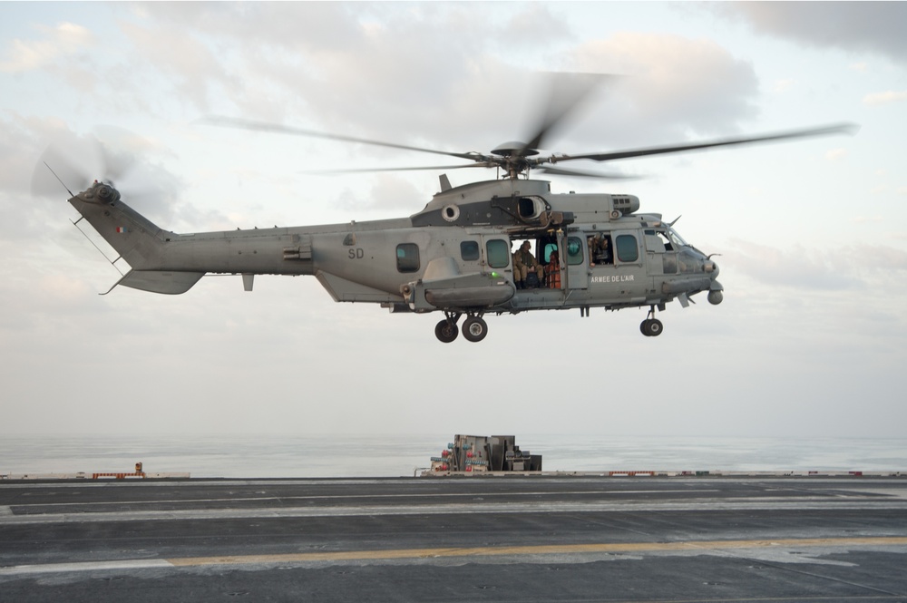 French Eurocopter EC-725 Caracal helicopter prepares to land