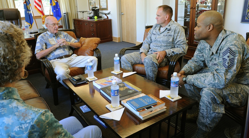 Chief Master Sgt. of the Air Force James McCoy checks progress of 15th Wing