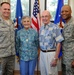 Retired Chief Master Sgt. of the Air Force James McCoy checks progress of 15th Wing