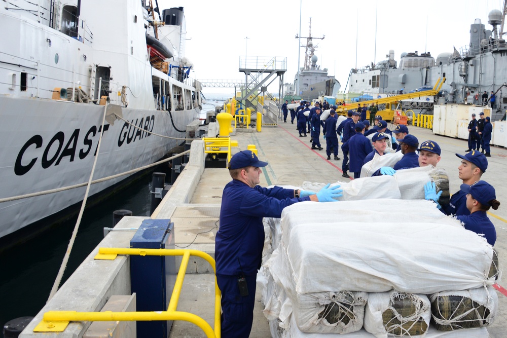 Coast Guard offloads seized drugs in San Diego