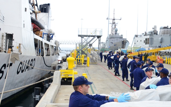 Coast Guard offloads seized drugs in San Diego