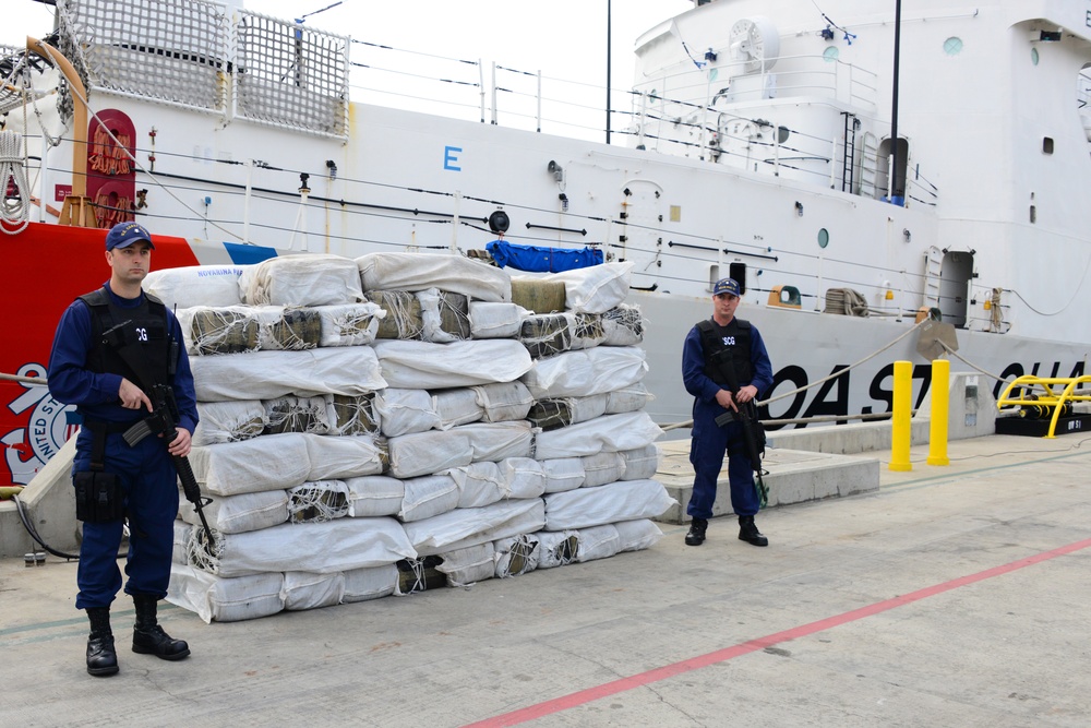Coast Guard offloads seized drugs in San Diego