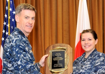 NAF Misawa sailor receives Navy media award plaque