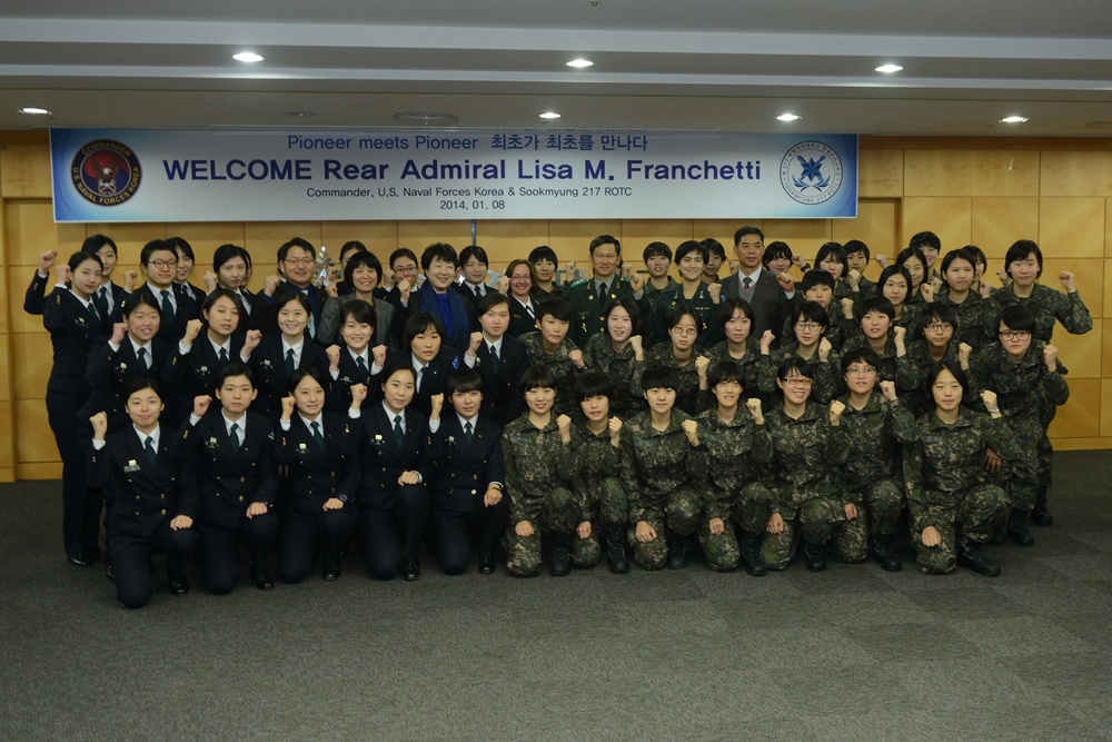 Navy admiral mentors Korean female ROTC unit on leadership and life balance