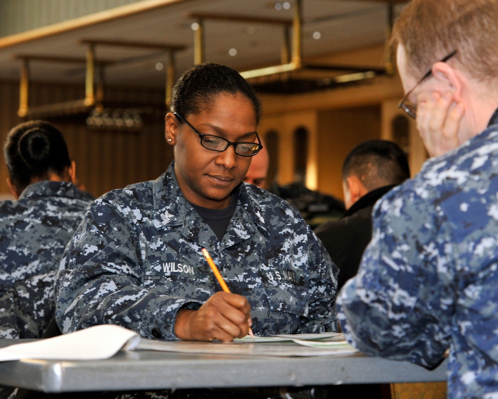 Navy Misawa sailors take Navy-wide E-7 exam