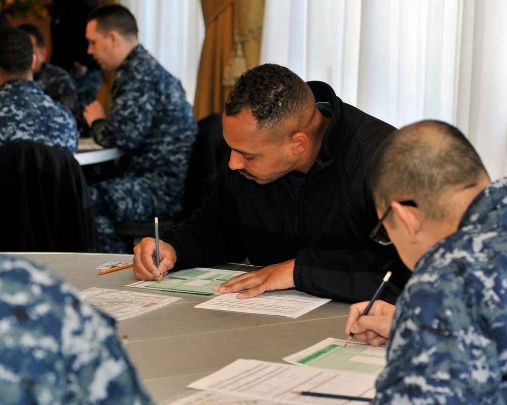 Navy Misawa sailors take Navy-wide E-7 exam