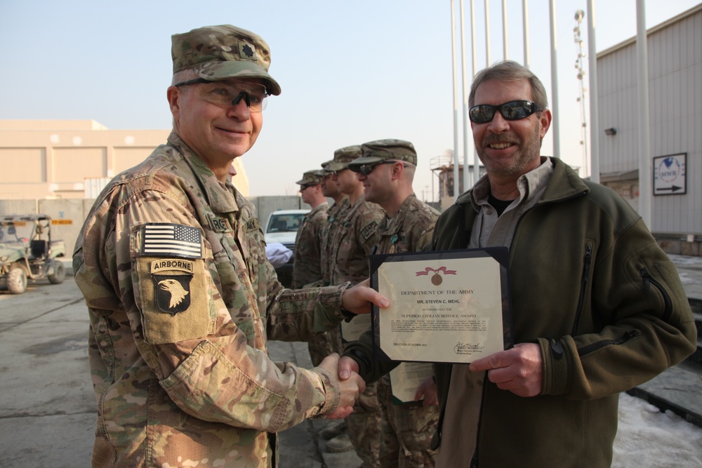 Award ceremony at Bagram Air Field