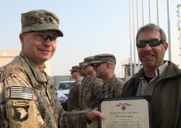 Award ceremony at Bagram Air Field