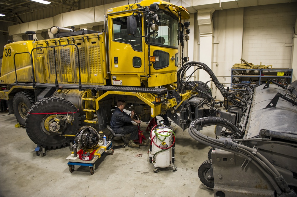 354th LRS maintains snow broom