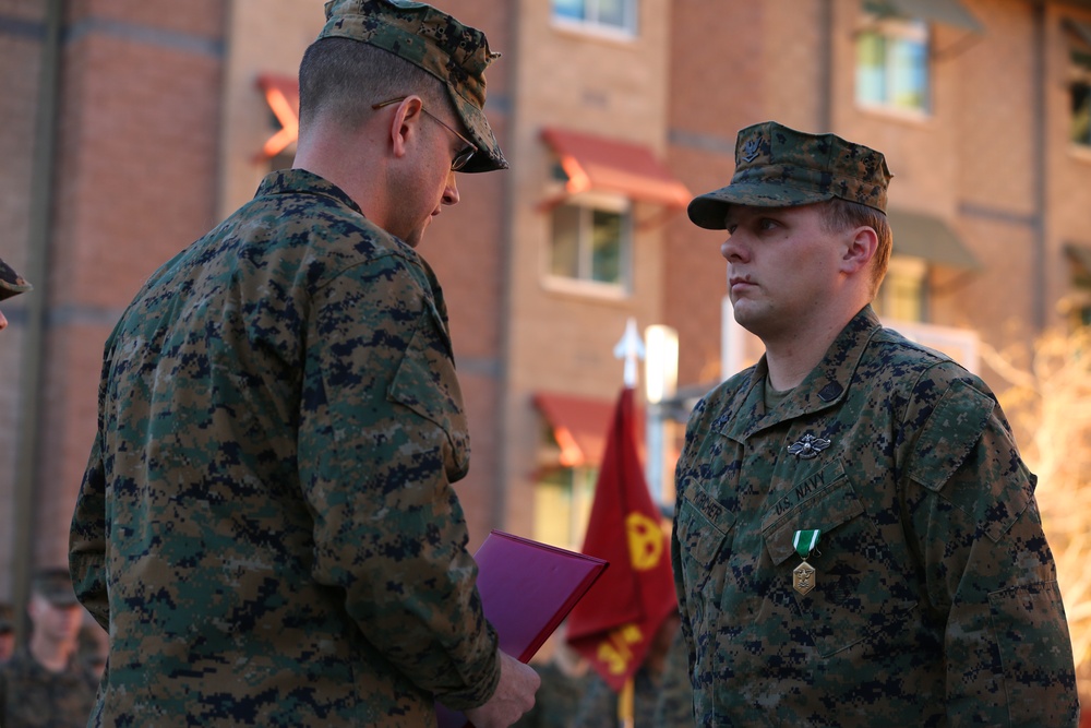 Leadership and life-saving actions earn 3/4 Marines, sailor award