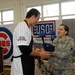 Army Reserve soldier meets Chicago Cubs first baseman during luncheon
