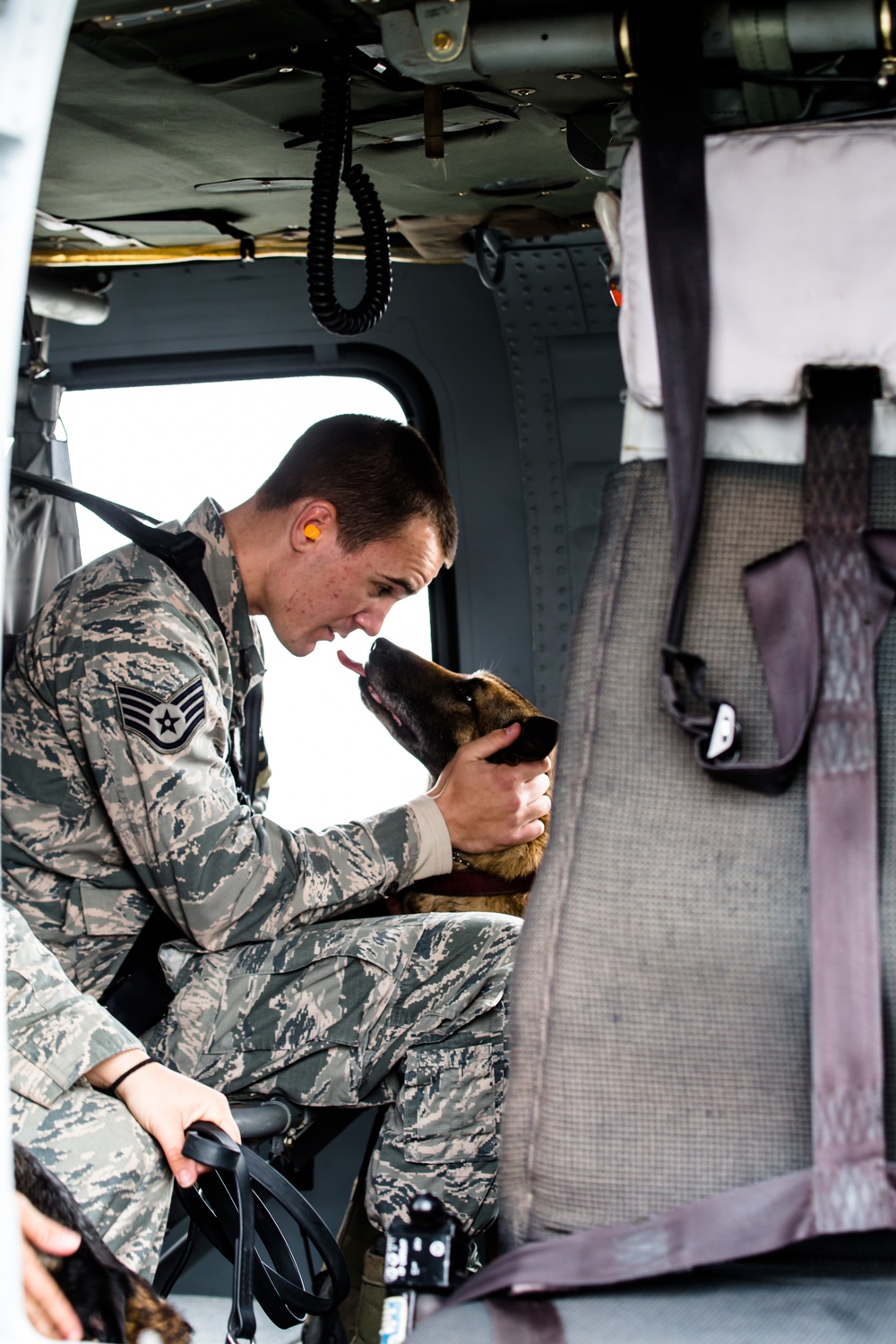 Air Force K-9 unit trains with 42nd CAB aviatiors