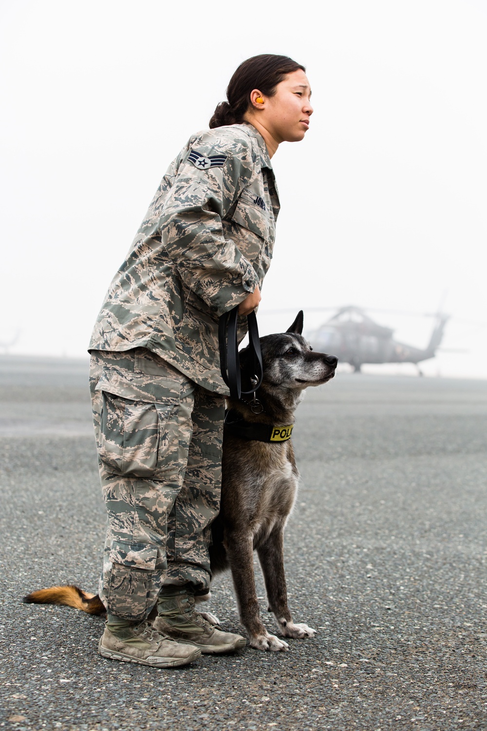 Air Force K-9 unit trains with 42nd CAB aviatiors
