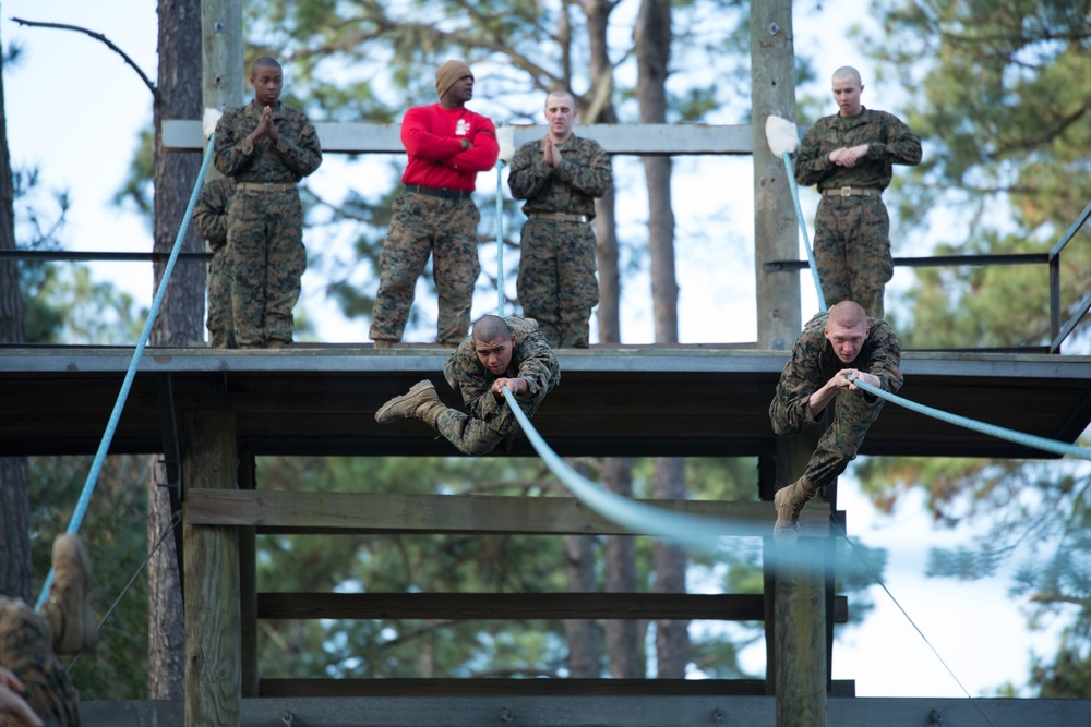 Photo Gallery: Marine recruits overcome obstacles on Parris Island Confidence Course