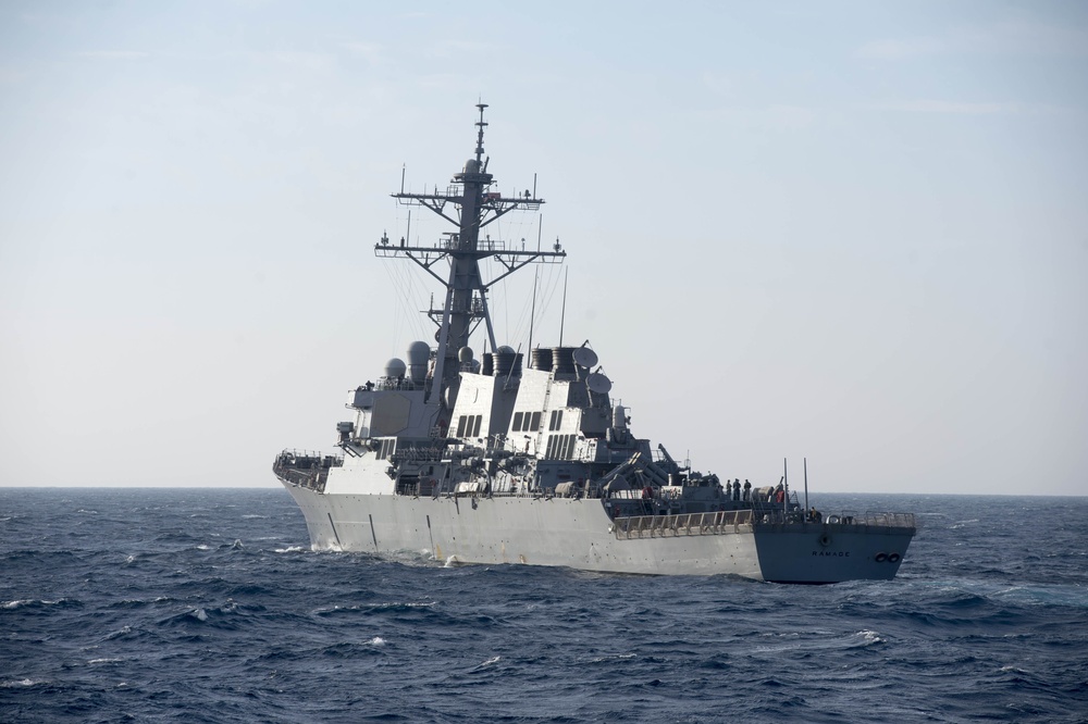 USS Ramage transits the Mediterranean Sea