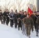 Marines take poolees on a hike at historic Fort Snelling