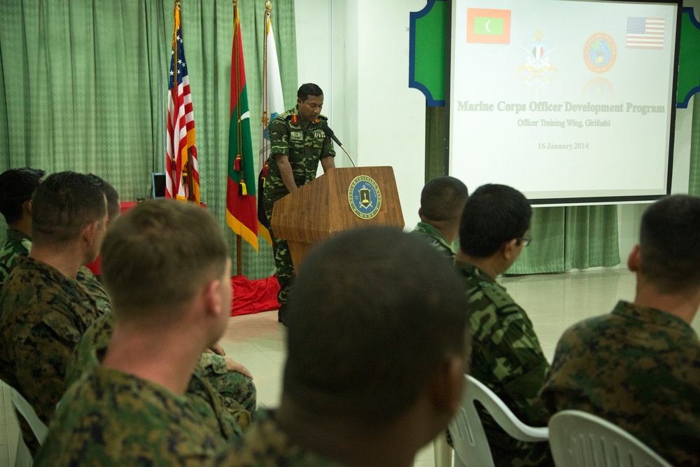 U.S. and Maldivian Marine Corps Officer Seminar Opening Ceremony