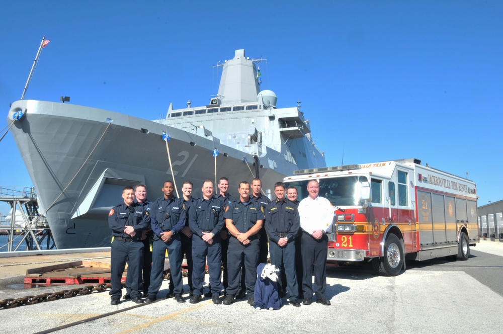 Jacksonville Fire Rescue Department visits USS New York