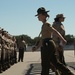 Marine recruits judged on discipline during a final drill evaluation on Parris Island