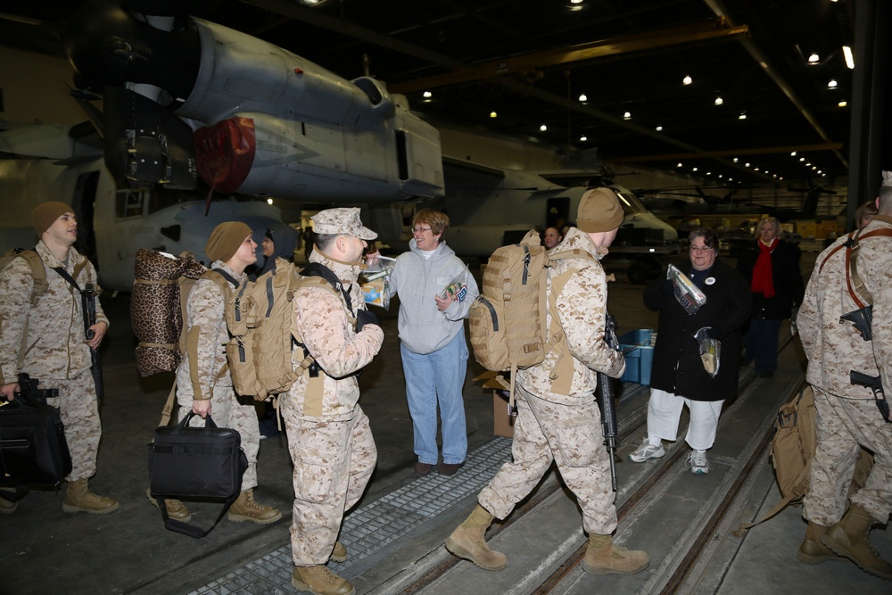 Marine Medium Tiltrotor Squadron 261 departs for Afghanistan