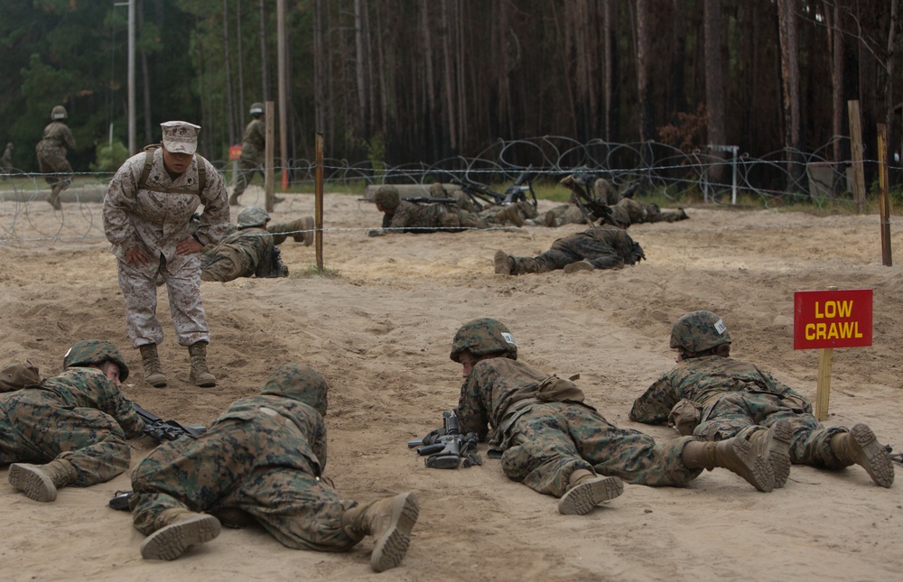 Marine recruits receive basic combat training skills on Parris Island