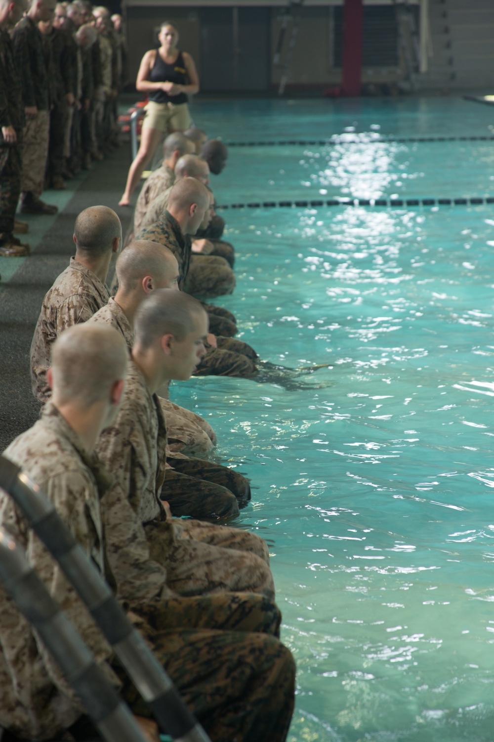 Marine recruits learn survival swim skills on Parris Island