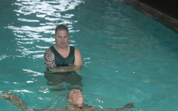 Marine recruits learn survival swim skills on Parris Island