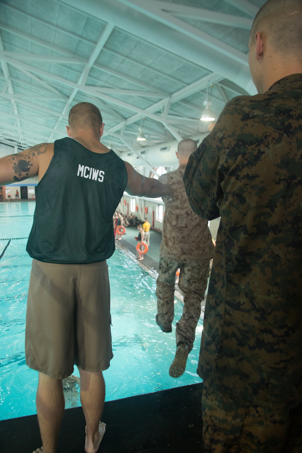 Marine recruits learn survival swim skills on Parris Island