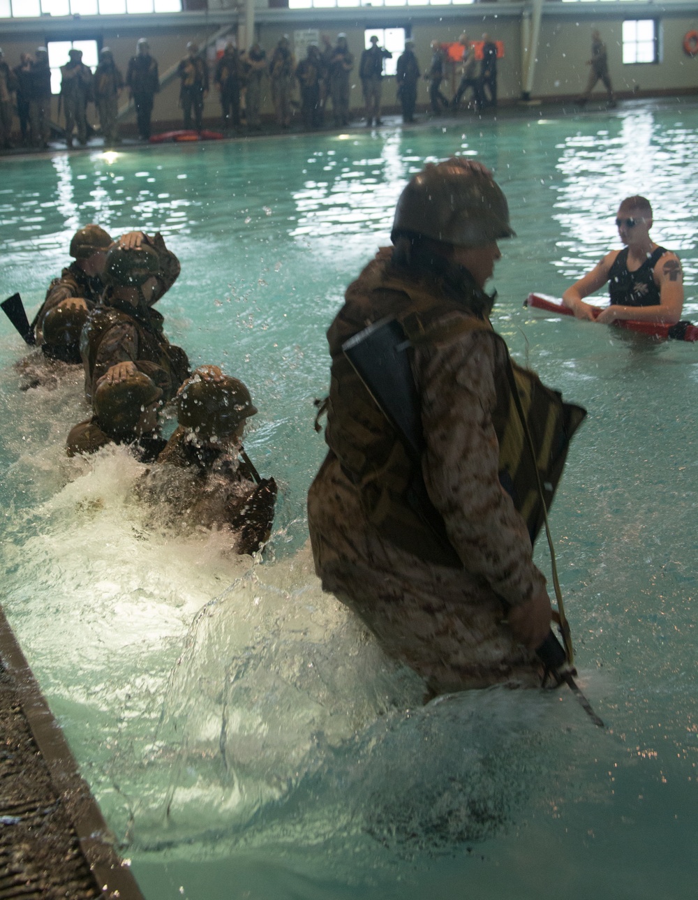 Marine recruits learn survival swim skills on Parris Island