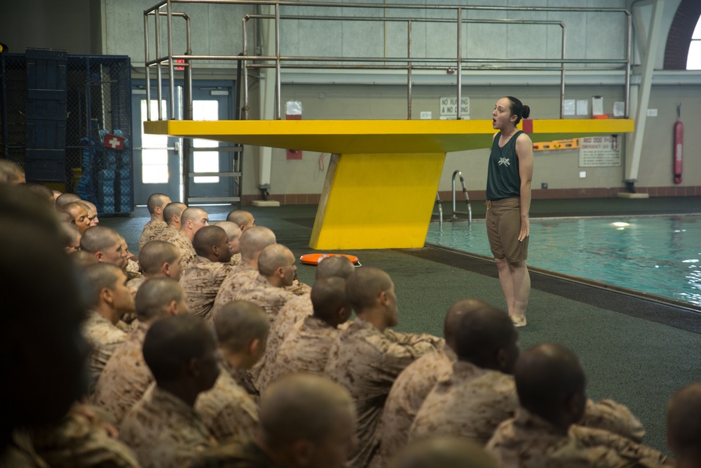 Sink or swim – to become Marines recruits must learn to survive the sea