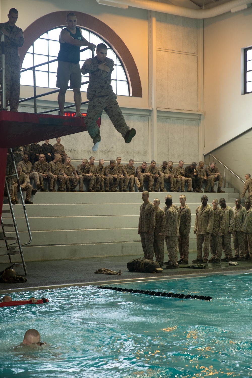 Sink or swim – to become Marines recruits must learn to survive the sea