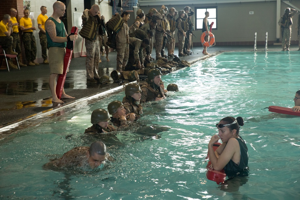 Sink or swim – to become Marines recruits must learn to survive the sea