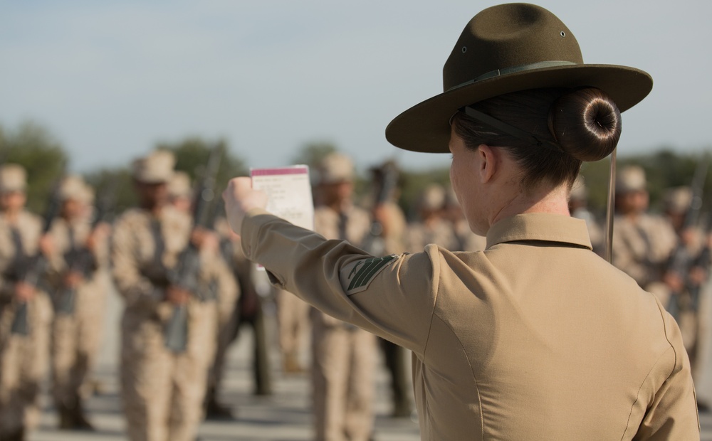 Marine recruits march closer to graduation on Parris Island
