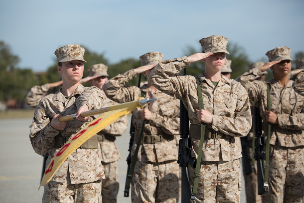 Marine recruits march closer to graduation on Parris Island